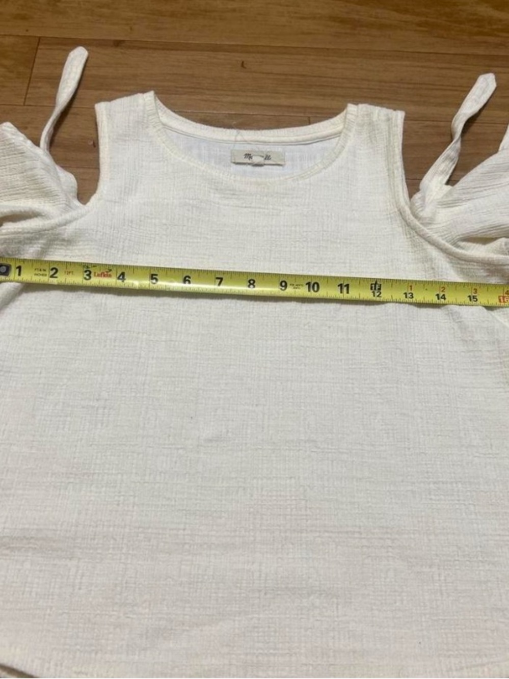 Madewell Cream Cold-Shoulder Tie-Detail Blouse - Picture 5 of 6